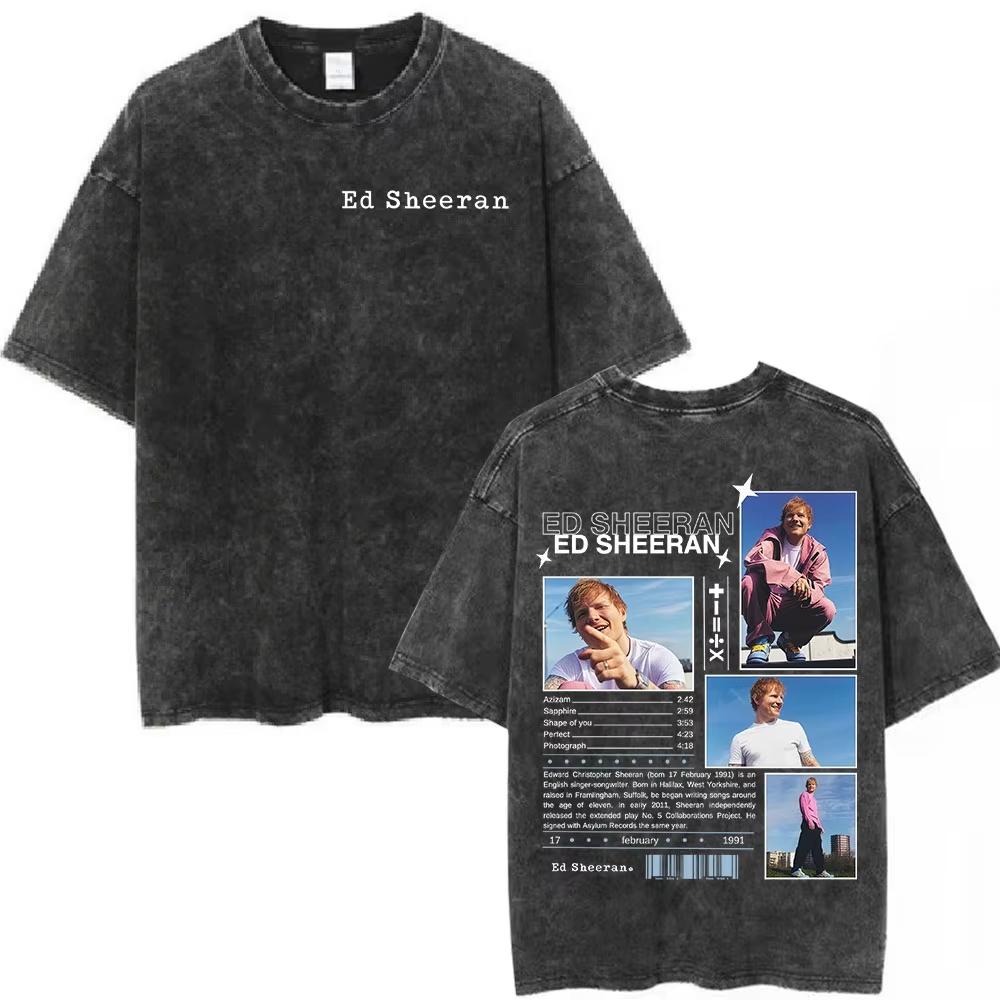 Ed Sheeran Loop Tour Australia and New Zealand Tour Merch Washed T Shirts Fans Gifts Men Women Fashion Cotton Cozy Tshirts