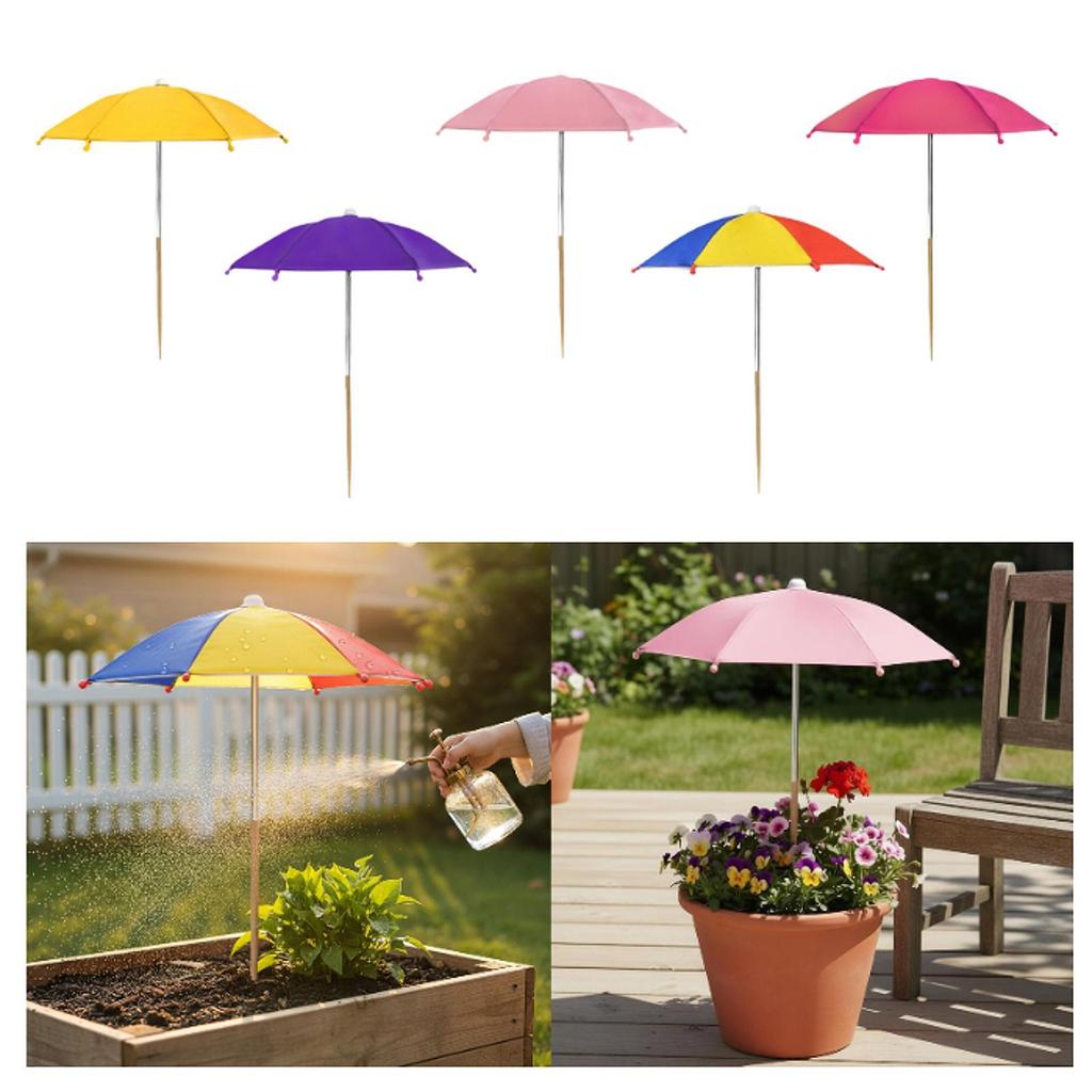 Mini Sunshade Umbrella for Potted Plants Patio Protection Wind Resistant Garden Flower Bed Shade