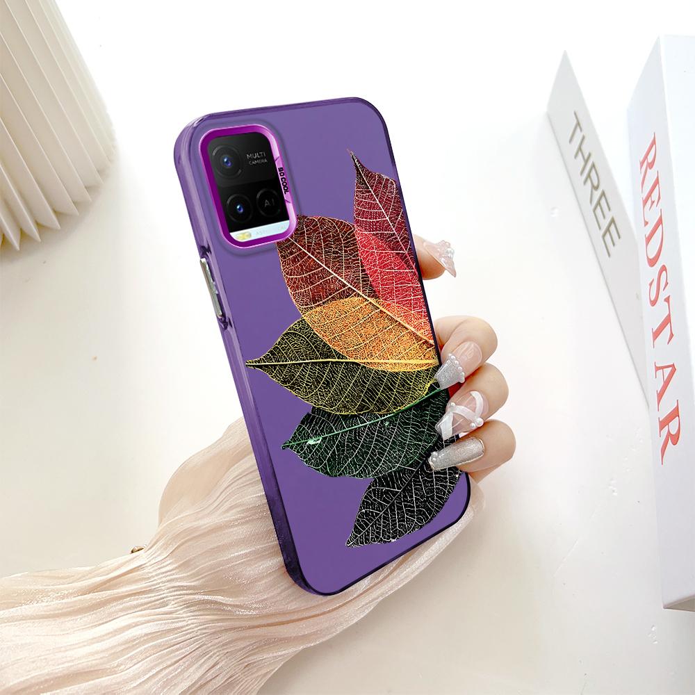 Painted Pattern Colorful Sliver Double Sided Hard Shell Shockproof Anti-fall Phone Casing for Vivo