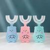 1Pc U-shaped Children's Baby Toothbrush 2-12 Years Old Baby Creative Cartoon Manual Children's  Silicone Toothbrush