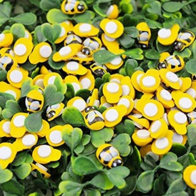 100/200pcs Mini Ladybugs and Bees-Wooden Caterpillars ,Craft Decor,For Scrapbooking,Spring Easter Party Decorations