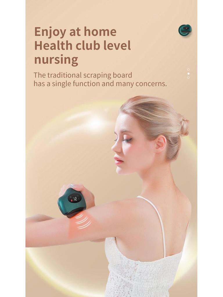 Smart Jade Facial Guasha Tool: Wireless Vibration & Heat Meridian Massager.