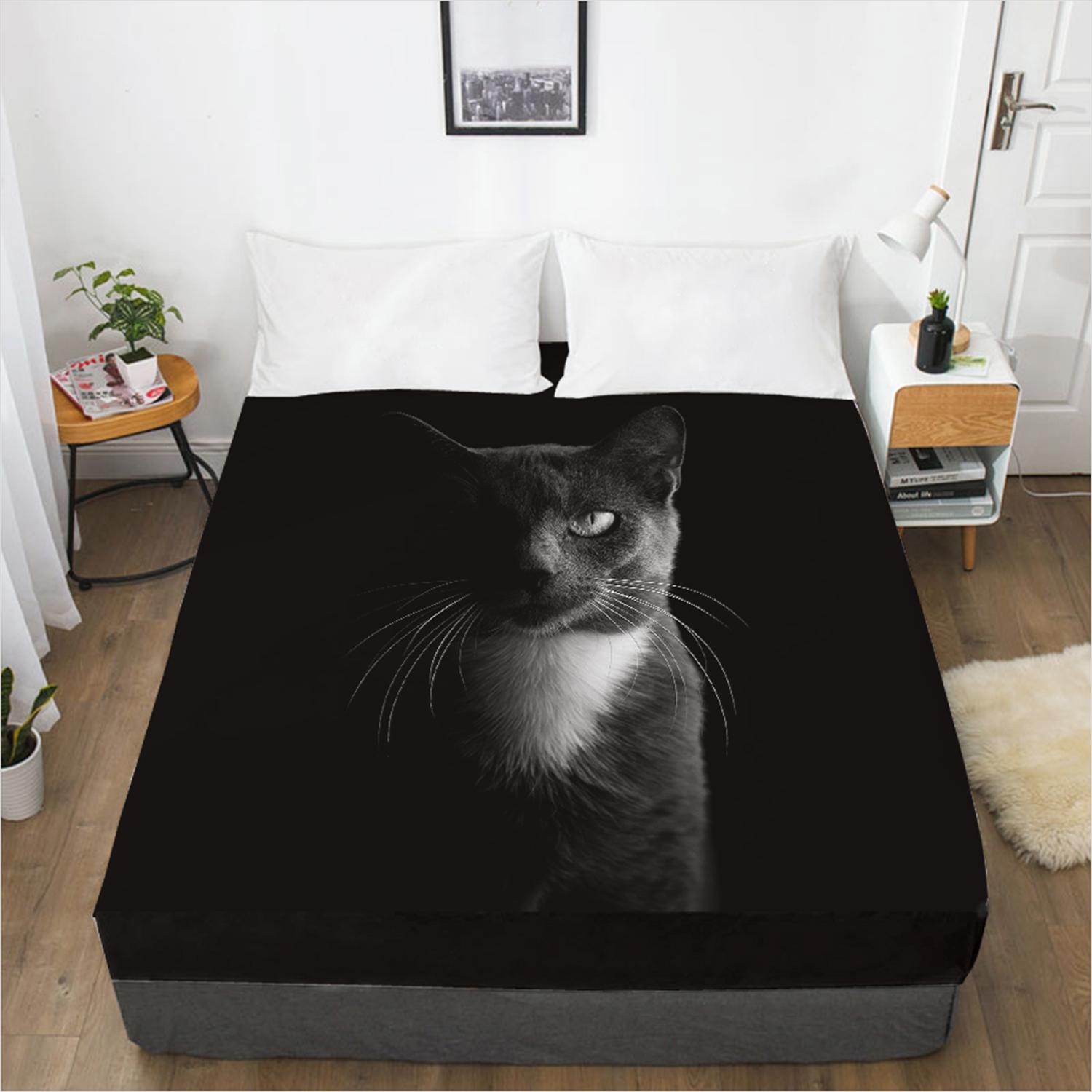 Модная домашняя простыня с котенком и 3D принтом — фото 10