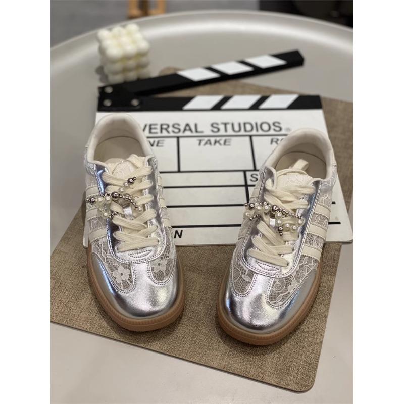 

Летняя женская сетчатая обувь на плоской подошве, с мягкой подошвой, с жемчугом и стразами, универсальная, новая доска, удобная, дышащая и нескользящая 40