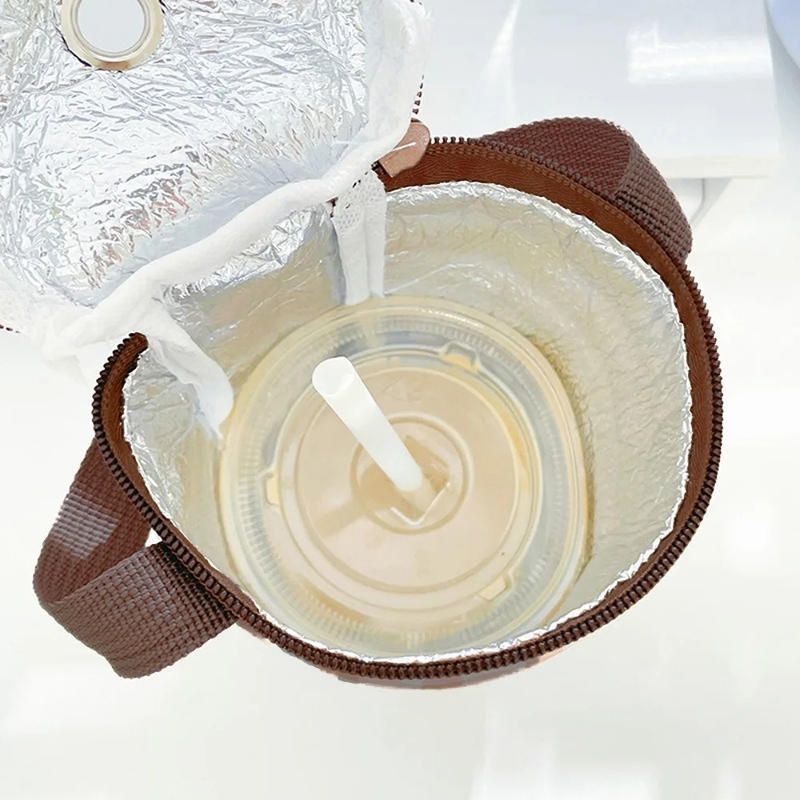 1Pc Portable Milk Tea Tote Bag Heat Preservation Bag Eco-friendly Handbag Carrying Insulated Cup Cover Tumbler Cup Accessories