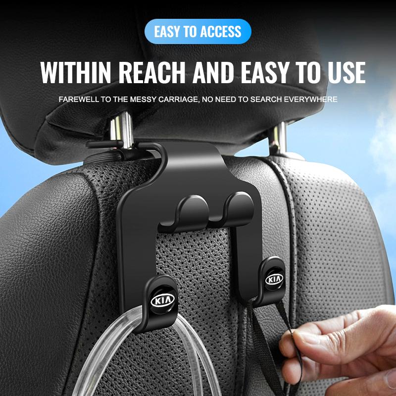Fashion Car Seat Headrest Hook Multifunctional Storage Mobile Phone Holder For Kia Rio Ceed Sportage Cerato Soul Sorento K2 K5 Flip Car Accessories