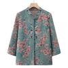 Stylish Casual Women's Chinese-Style Embroidered Floral Long Sleeve Shirt Jacket - Spring/Autumn Thin, Large Size, Stand Collar.