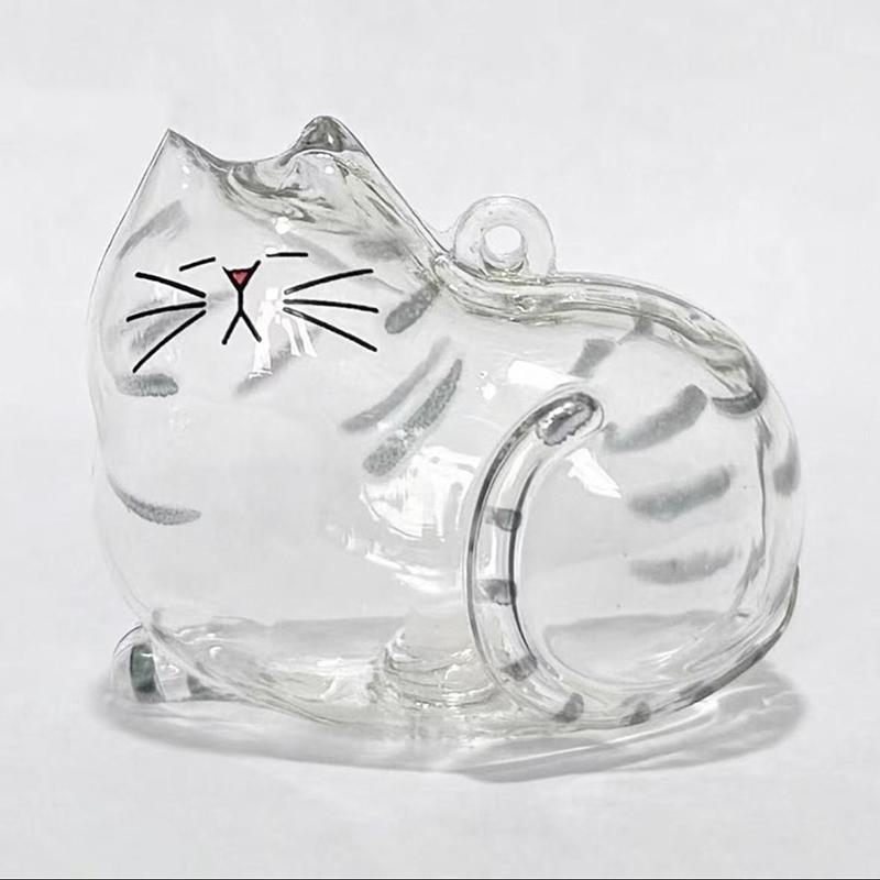 Memorial Cat Hair Storage Container Cat Shaped Keyring Portable Handmade Doll Diy Keychains Accessories