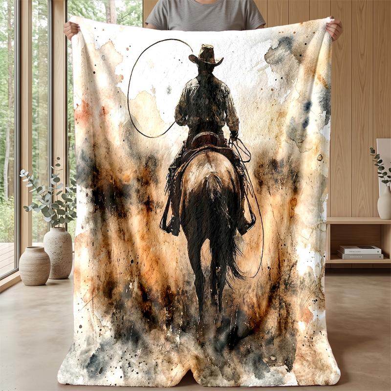 Cosmic Horse Dreamscape blanket Personalized Name Flannel Blanket Soft Cozy Plush Throw for Sofa Bed Lightweight Home Decor