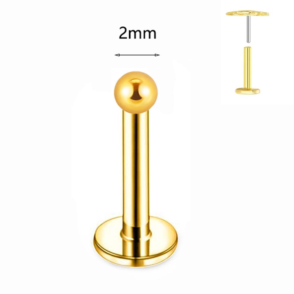 ASTM F136 G23 Titanium Labret Piercing Starfish Earring Stud Bee Leaf Push In CZ Threadless Cartilage 16/18/20G Body Jewelry