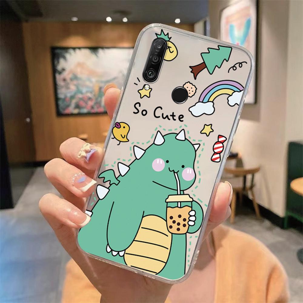 Phone Case For Huawei P30 P20 Lite Y6 Y7 P Smart 2019 Mate20 Lite Colorful Leopard Transparent Clear Marble Print Dinosaur Cover