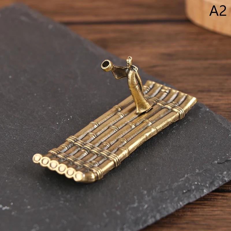 

Bronze Small Bamboo Raft Incense Burners Ornaments Vintage Incense Base Incense Stick Holder Stand Tray Ash Catcher Plate