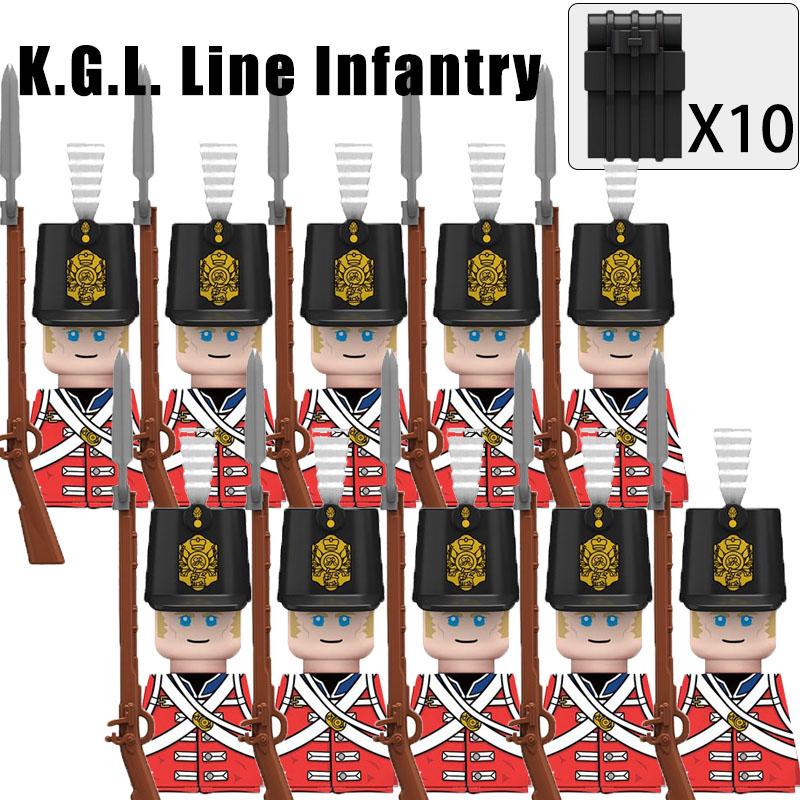 Kids Toys Napoleonic Wars Building Blocks 10pcs/lot Fusilier Lancer Soldiers Mini Action Figures Toys For Kids Christmas Gifts