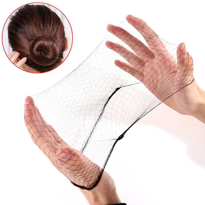 100X Black Invisible Hair Nets Elastic Edge Mesh Hairnet Stretch Hairnet Cover