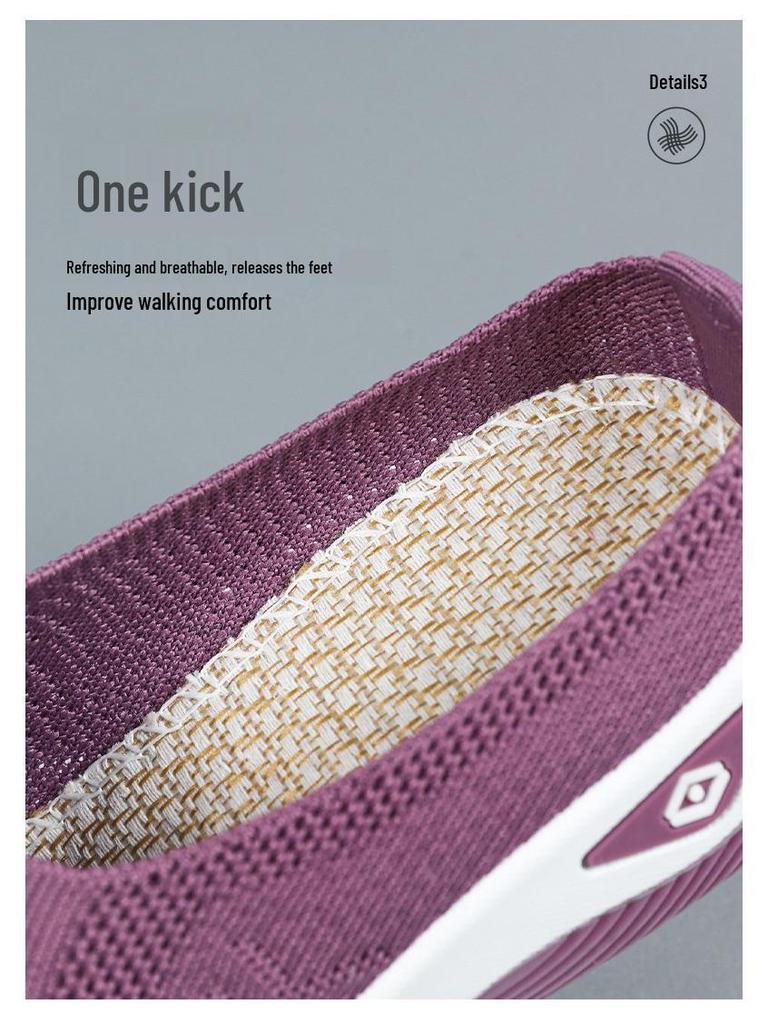 Vielseitige Damen Atmungsaktive Geschlossene Zehen Slip-On Mesh Freizeitschuhe mit Weicher Sohle