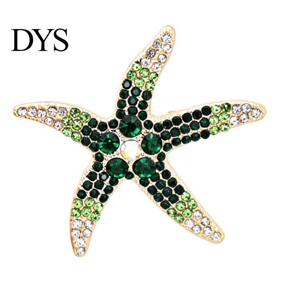 Sea Animal Brooch Vintage Rhinestone Starfish Brooch, Ocean Metal Lapel Pin, Pin Jewelry for Suit Dress Coat Scarf Bag Decoration