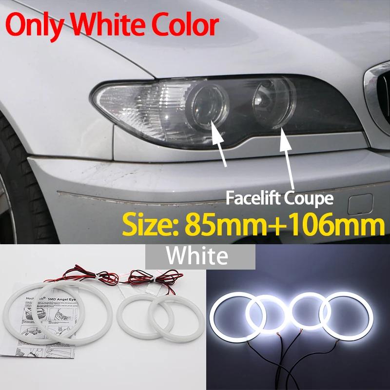WHITE  LED Headlight Angel Demon Eyes Kit Angel Eyes Light For BMW 3 Series E46 Sedan Touring Wagon Coupe Compact 1998-2005