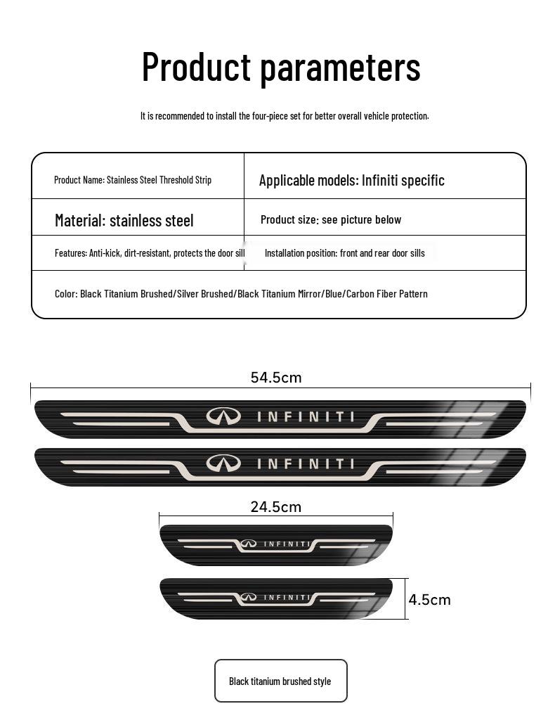 Original Infiniti QX50, QX60, Q80, Q70L, Q50L, FX3 Car Welcome Pedal Sill Strip