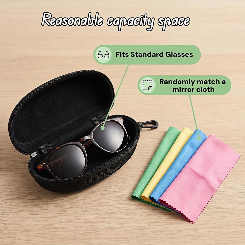 1-11PC Portable Zipper Sunglasses Protector Box Sports Anti Glasses Box Oxford Travel Pack Glasses Case With Hook Storage Boxes