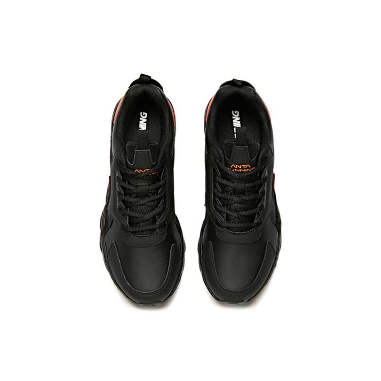 Anta Running Collection Comfortable Cushioning Slip Resistant Low Top Running Shoes Men's Black Red 111945524R-4