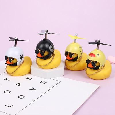 Kleine gelbe Ente, Panda, Kätzchen, Fahrradklingel, Gummi, niedliches Fahrradzubehör, coole Brille, Luftschraube, Helm, Dekoration für Auto, Fahrrad, Motorrad, Spielzeug