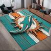 Miami Dolphins2 Flanellmuster Quadratischer Teppich, Teppichläufer, Teppich für Wohnzimmer Schlafzimmer Sofa Spielzimmer Dekor, Rutschfeste Fußmatte