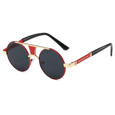 Lunettes de Soleil Rondes Vintage Tendance Rétro Double Pont Lunettes Homme Design Décoration Luxe Décontracté Lunettes de Soleil Pour Femmes et Hommes