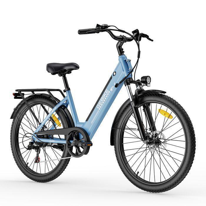 GEBIKE G03 - Elektrische Fiets 26" - Motor 250W - Batterij 36V 13Ah - 90Km Max - Shimano 7 versnellingen - 25Km/u - Blauw