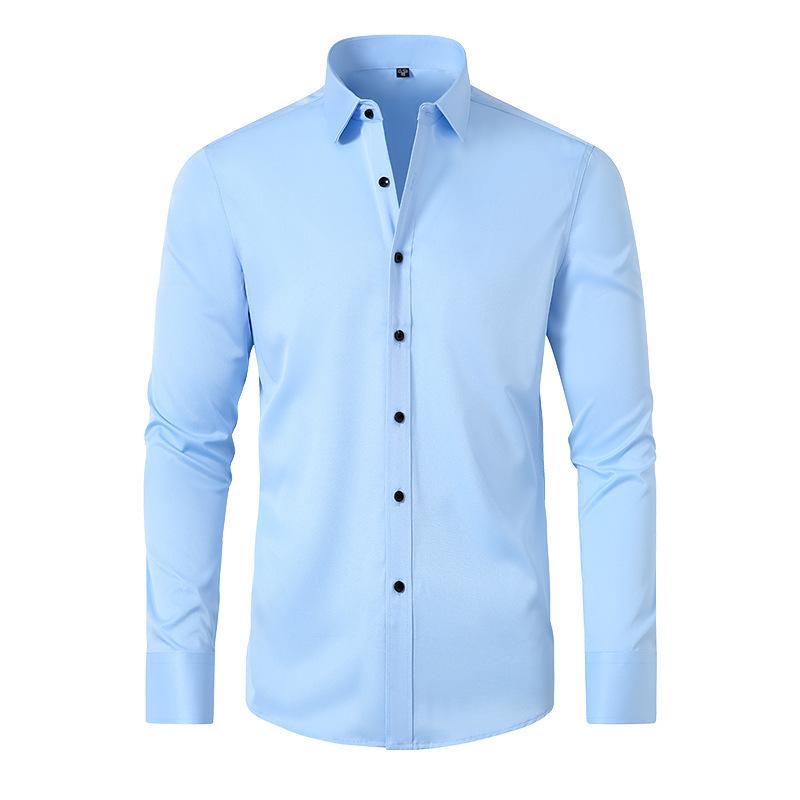 Men's Slim Fit Stretch Muscle Shirt – Anti-Wrinkle, No Ironing Required