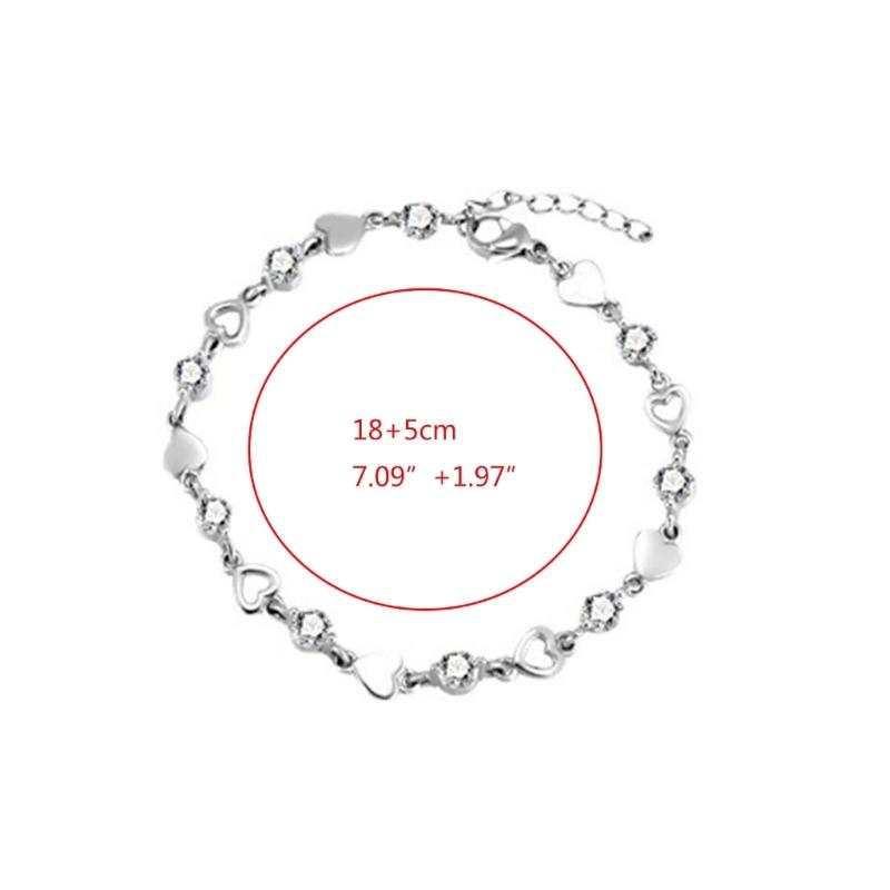 Women Bracelets Heart Zircon Bangle Zircon Bracelets Alloy Material Friendship Bracelets Jewelry Gift for Women Girls