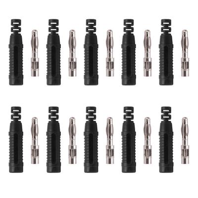10pcs Metal Banana Plugs Red Copper 4mm Male Connector Plugs with Housing for Testing