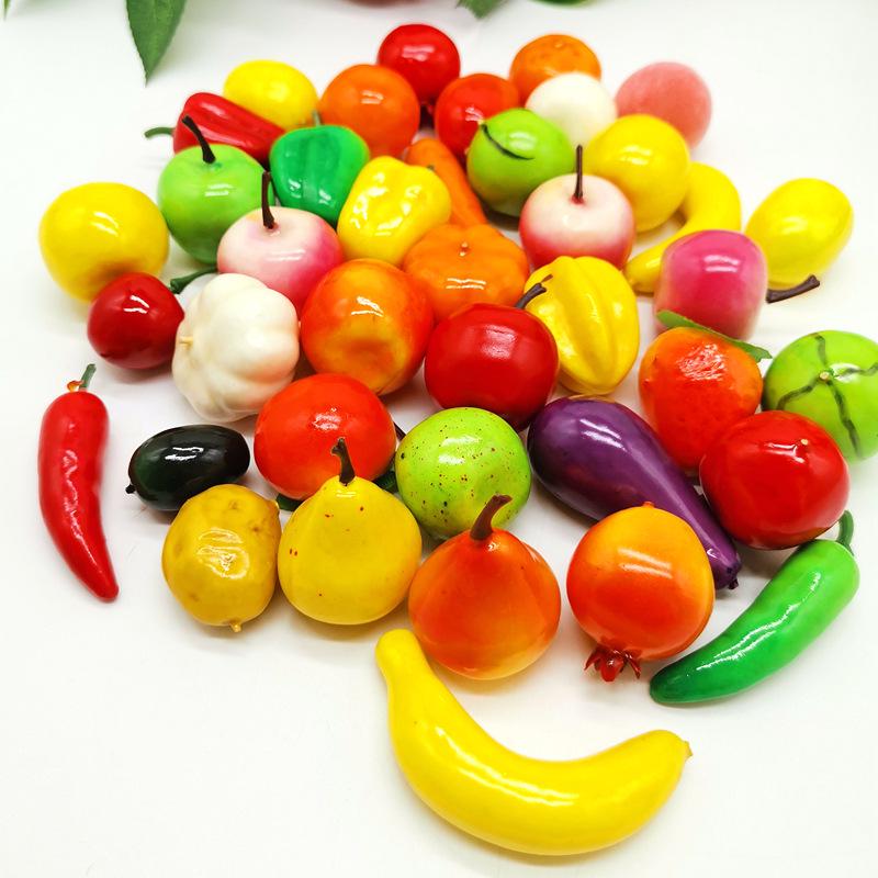 Simulation Foam Mini Fruits & Vegetables Set - 35 pcs for Window Decoration