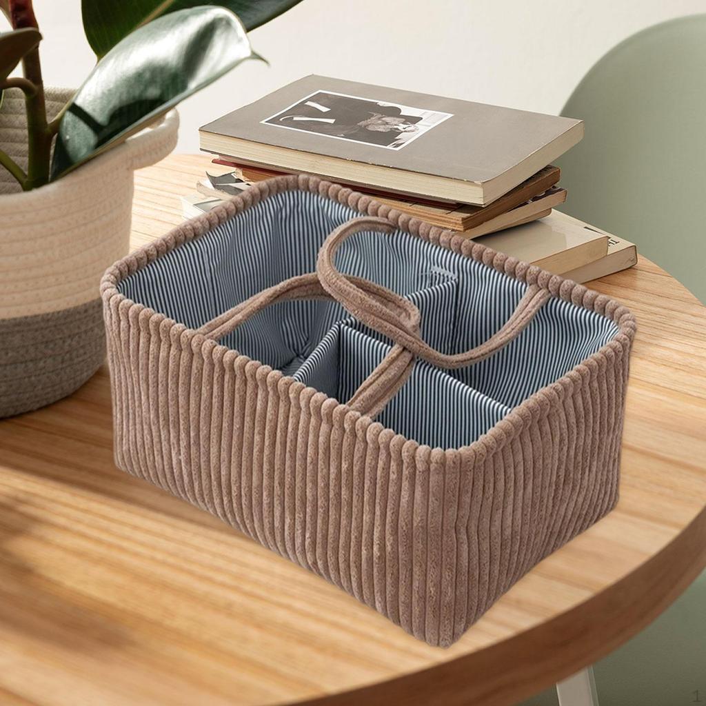 Handwoven Storage Basket Multifunction Sturdy with Handles Organizer for Towels Living Room