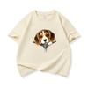 Kids Cotton T Shirt Cute Beagle Puppy Dog Zipper Print Crew Neck Short Sleeve Tee Casual Breathable Boys Girls Summer Tops