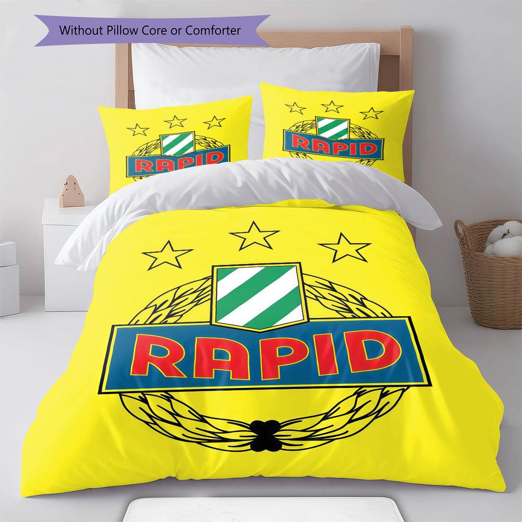 Set Copripiumino Trapuntato Rapid Wien Federa Decorazione Casa Regalo di Compleanno (1 * copripiumino + 2 * federa, senza nucleo)
