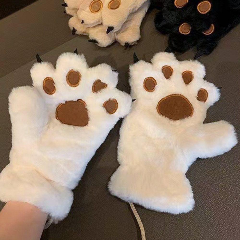 Plush Furry Mittens Bear Paw Animal Gloves Fashion Cat Paw Gloves  Cosplay