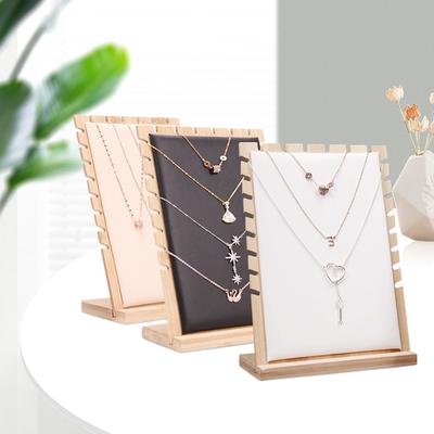 Kreativer Massivholz-Halskettenrahmen Modischer Schmuck-Displayrahmen Anhängerhalter Schmuck-Display-Requisiten