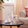 Basics Creative Resin Golden and White Reindeer Sculptures Beautiful Home Decor Handicraft Resin Elevates The Energy of Your Room