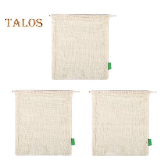 3Pcs Eco-Friendly Reusable Bags Mesh Breathable Strong Load-bearing Snacks Toys Organizer Multipurpose Grocery Shopping Bags