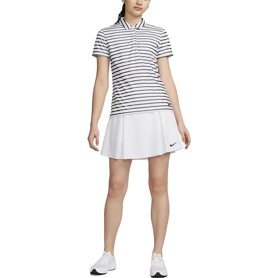 Nike Dri-FIT Solid Logo Print High Waist Golf Pleated Skirt Women Skirts White DX1426-100
