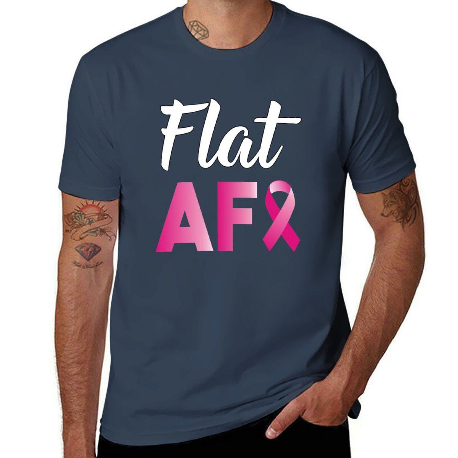Flat AF Mastectomy Breast Cancer Survivor TShirt Fitness Training Breathable Tee S