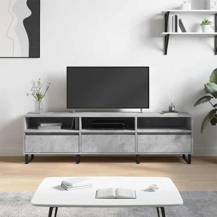 VidaXL Meuble TV gris béton 150x30x44,5 cm bois d'ingénierie 831304