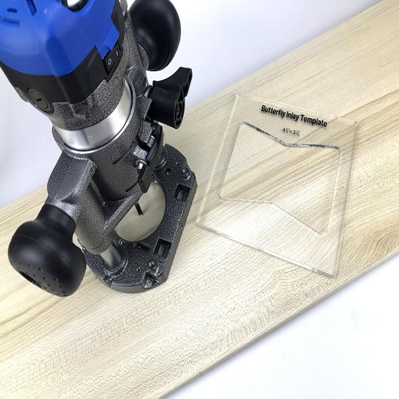 Practical Butterfly Inlay Template Portable Router Jig Template Wear Resistant Location Positioning Woodworking Tools