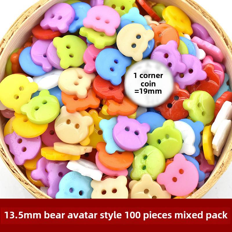 Children's DIY Colorful Button Painting Kit - Creative Love Bear Design for Kindergartens