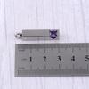Stainless Steel Tube-Shaped Personalized Male And Female Purple Element Pendant With 50cm Necklace