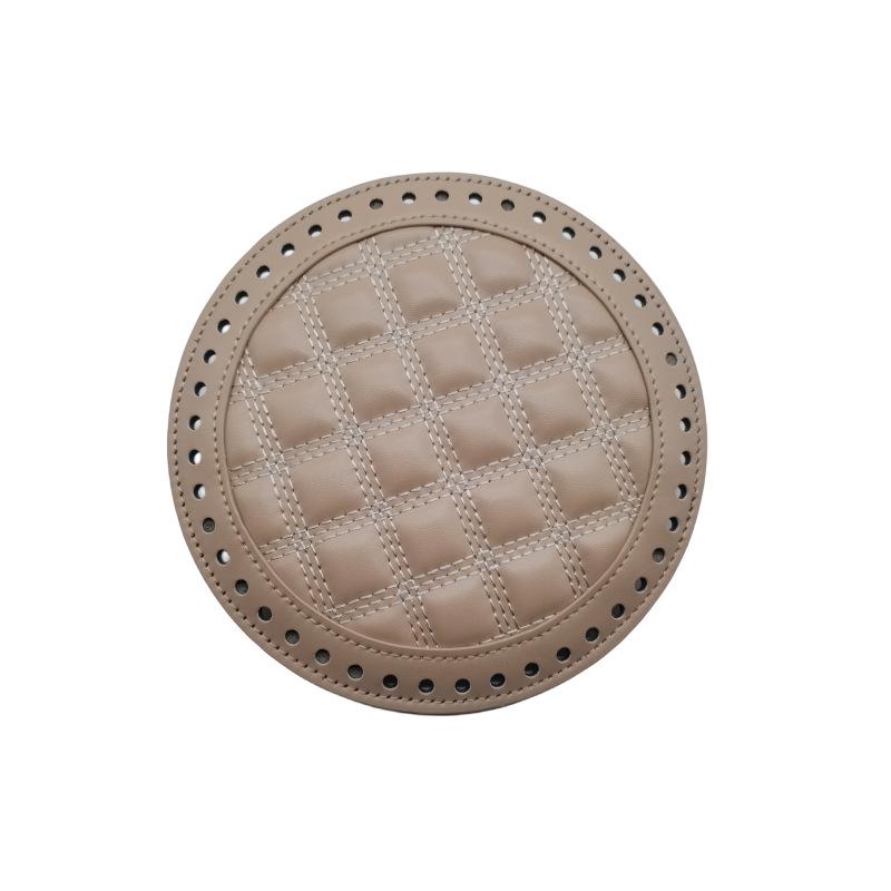 HyunA DIY 18cm Round Woven Rattan Bag with Leather Base and Accessories