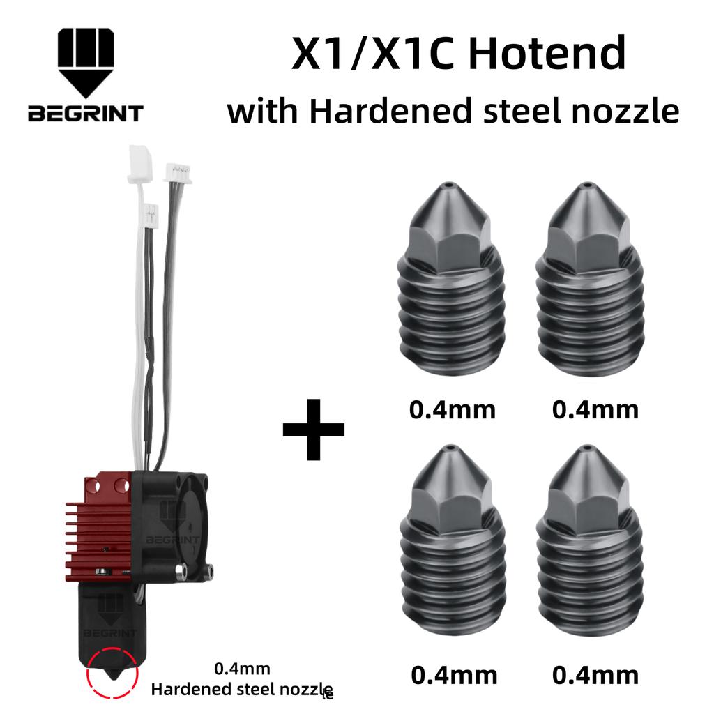 Komplette Hotend-Baugruppe Hotend für Bambu Lab X1 X1C P1P P1S mit Lüfter-Upgrade 2.0 mit Düse Kompletter Bambus Lab X1 Carbon