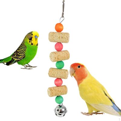 Juguete masticable para pájaros, jaula para pájaros, loro, cuerda para morder de corcho, periquito de pie para guacamayos