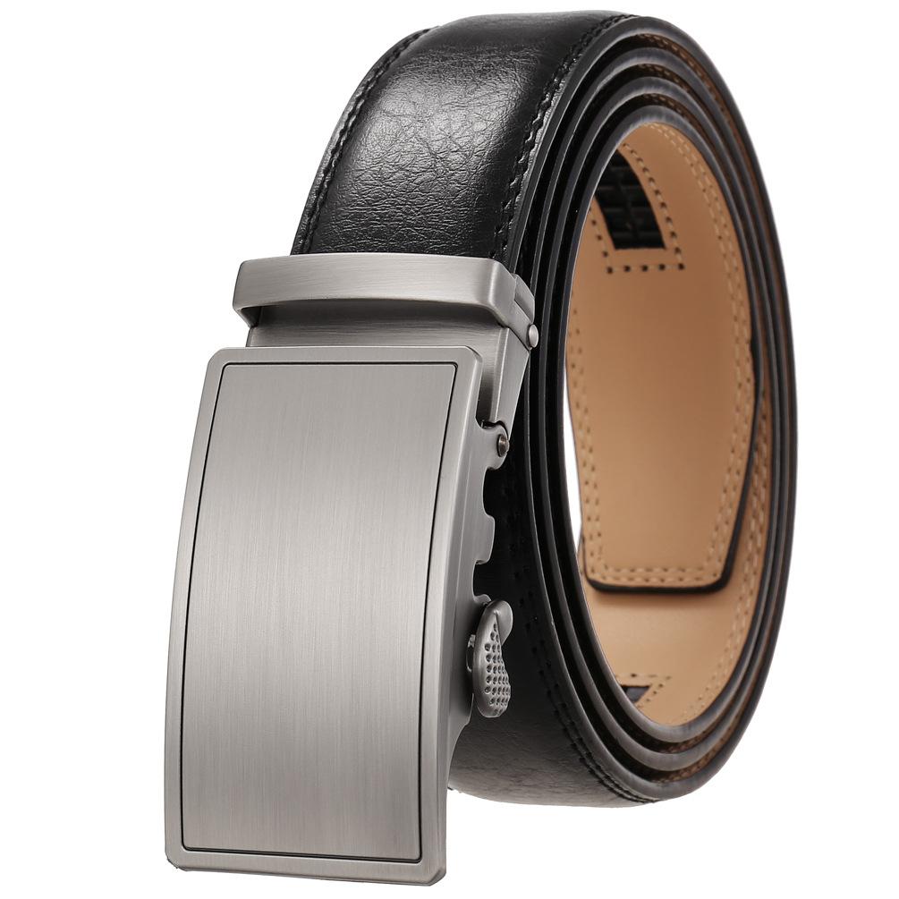 1Pcs Fashion Automatic Buckle Belt, Men'S Belt, Two-Layer Cowhide Ly35-1070-1