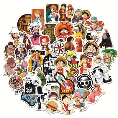 Vienetiniai lipdukai 50 vnt Anime lipdukų pakuotė Viniliniai vandeniui atsparūs lipdukai nešiojamiesiems kompiuteriams riedlentei vandens butelis dviračio telefono gitaros bagažas